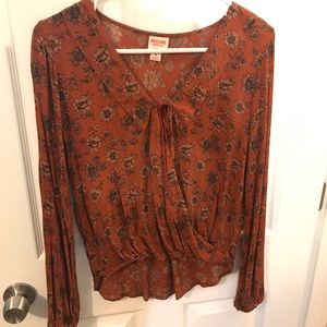 Sunflower Mock Wrap Top